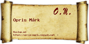 Opris Márk névjegykártya